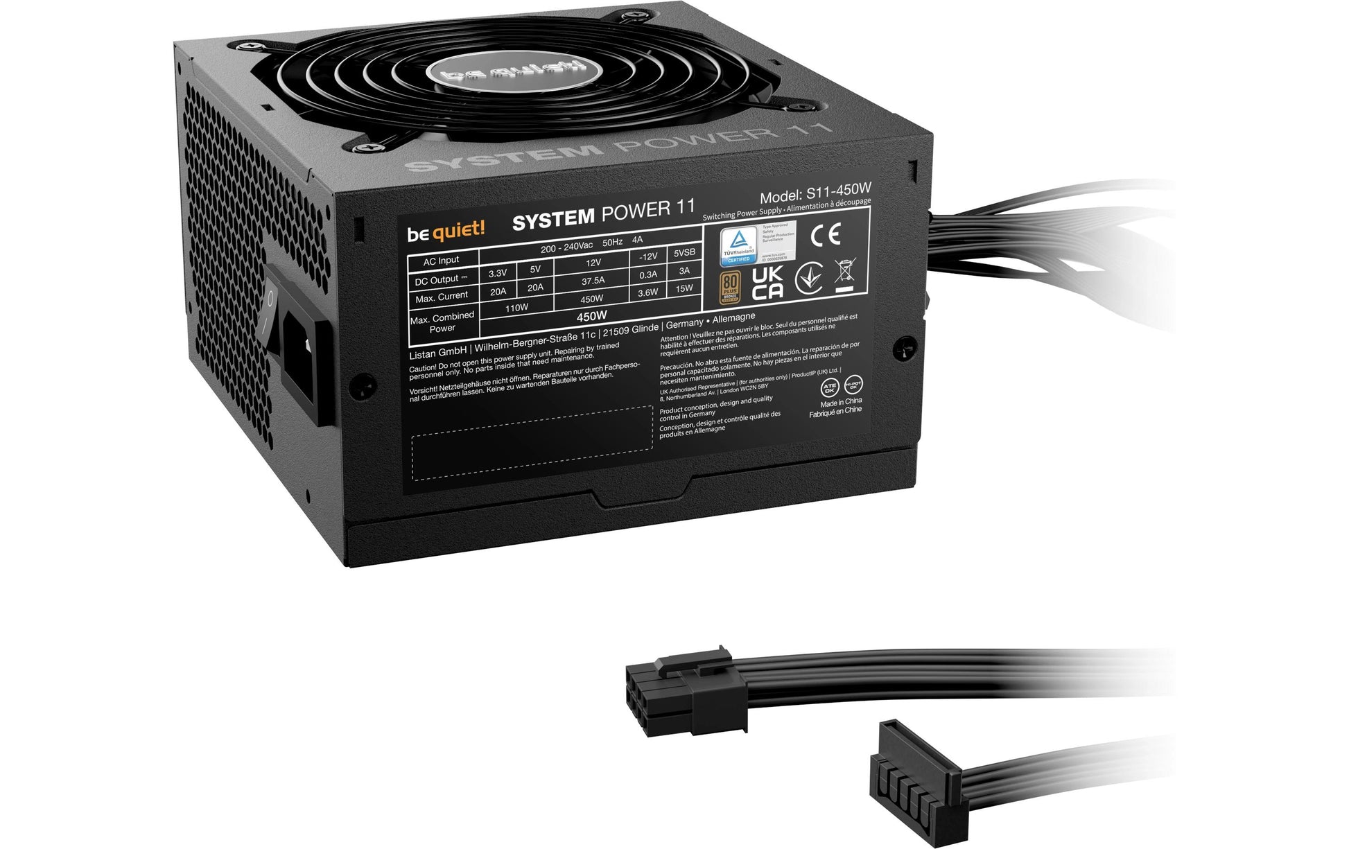 be quiet! be quiet System Power 11 ATX-Netzteil 450 W 80 PLUS Bronze – nicht-modular, ATX 3,1, EPS 2,92
