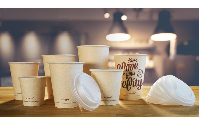 Duni Trinkbecher Bagasse (PLA-beschichtet) – 2,4 dl, beige, 50 Stück