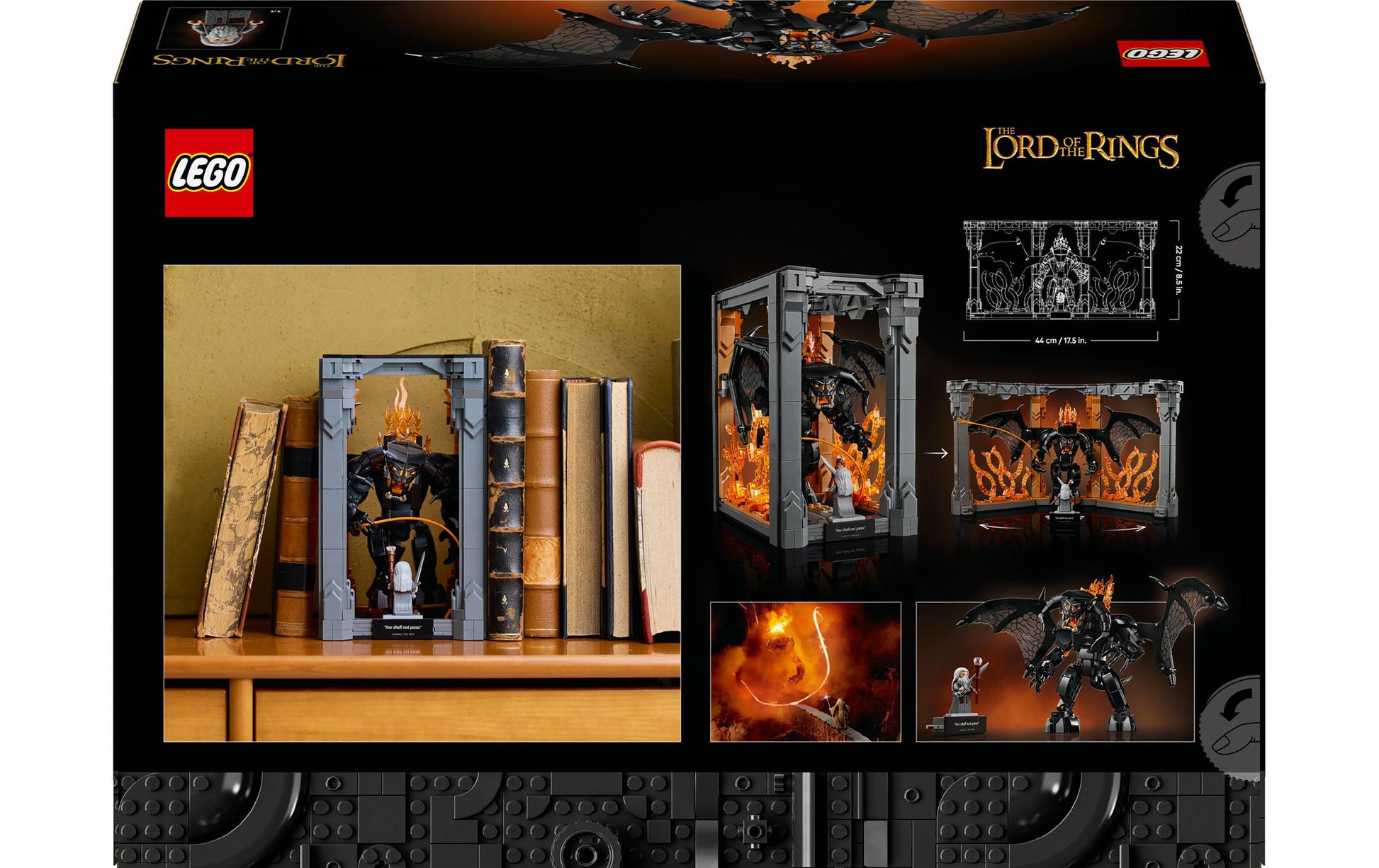 LEGO Icons 10367 Bücherstütze – Balrog – 1201-teilig – 26,2×9,4×38,2 cm – ab 18 J.