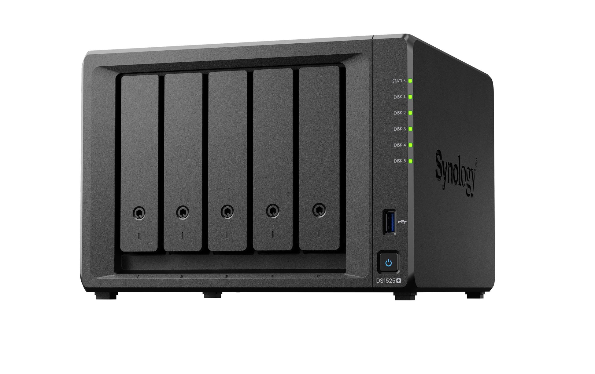Synology DS1525+ – 5-Bay Tower NAS – AMD V1500B, 8 GB RAM, 2.5GbE, 30 TB HDD vorinstalliert