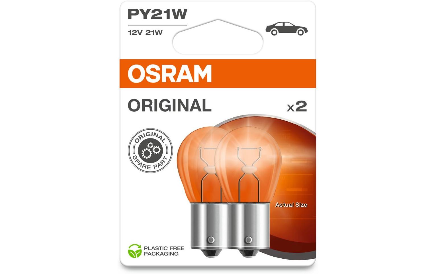Osram Glühlampe BAU15s Kugel – Orange, 280 lm, 21 W – 2 Stk.