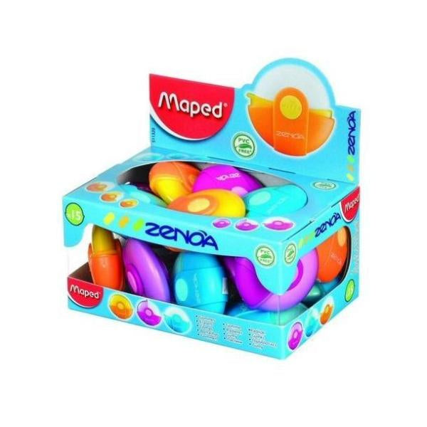 Maped Radiergummi Zenoa – PVC-frei, 54 × 54 × 21 mm, farbig sortiert, 15 Stk.