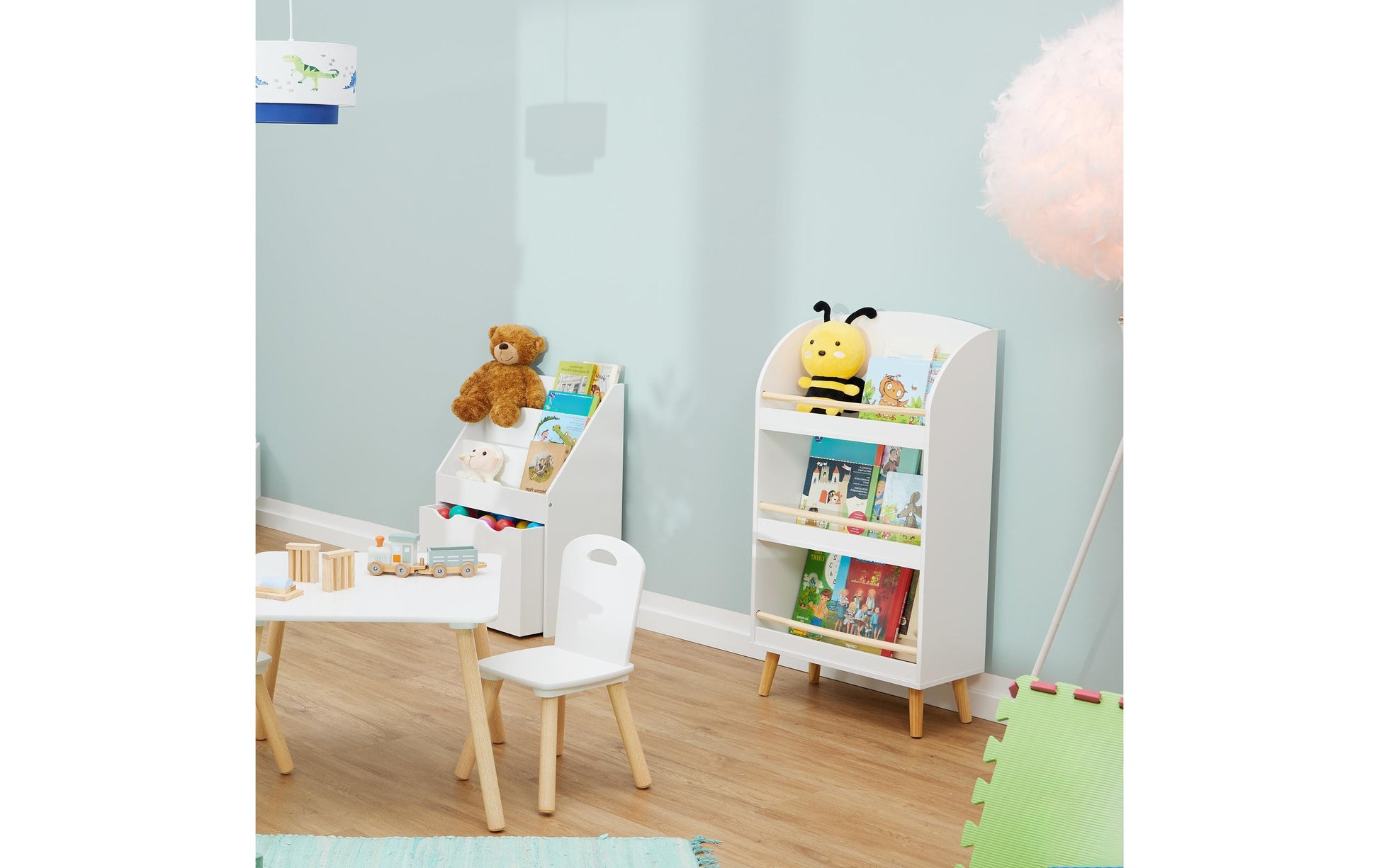 Relaxdays Bücherregal – 3 Böden – 50 × 24 × 95,5 cm – 15 kg – weiss/hellbraun – Faserplatte/Holz