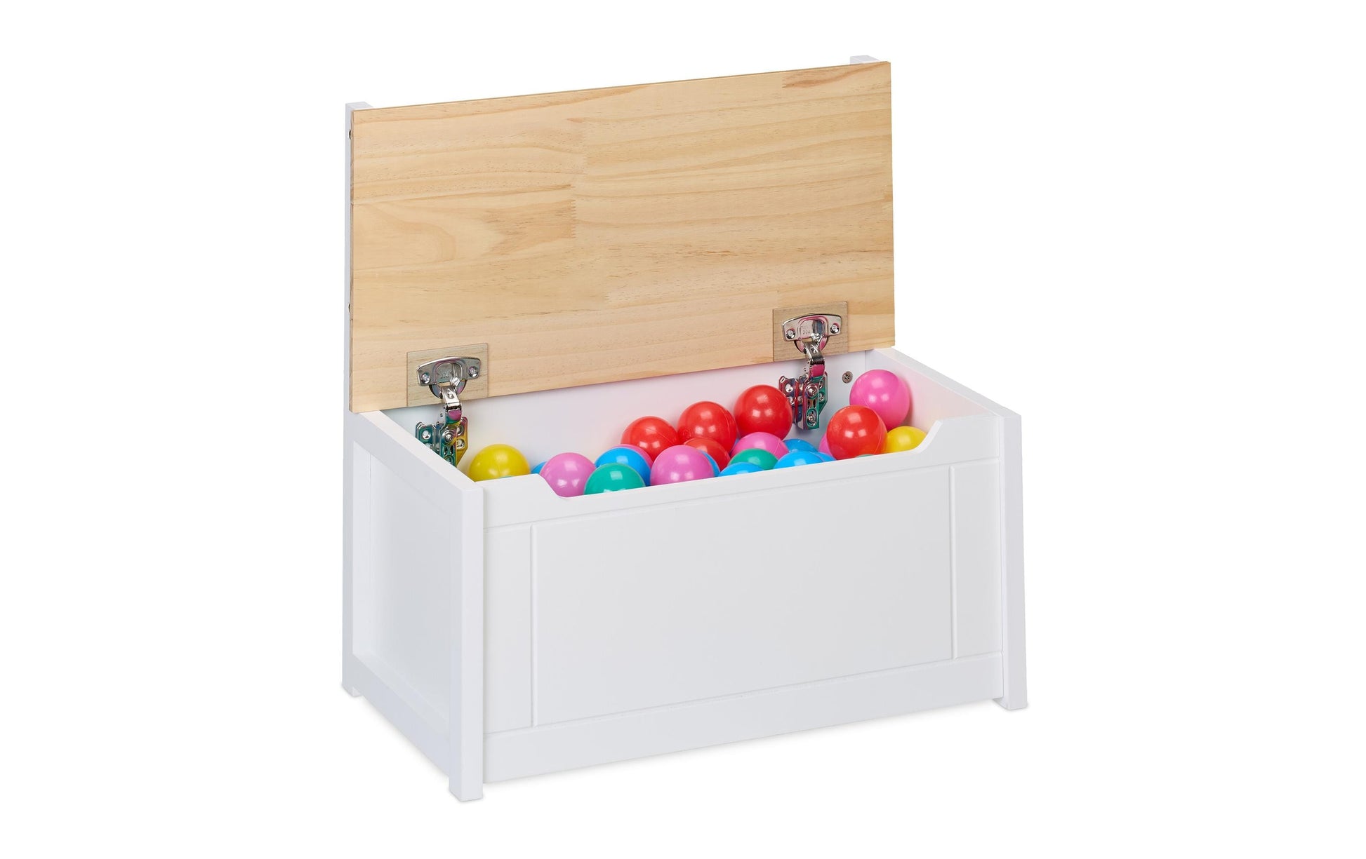 Relaxdays Truhe – Holz – natur/weiß – 570 × 550 × 310 mm
