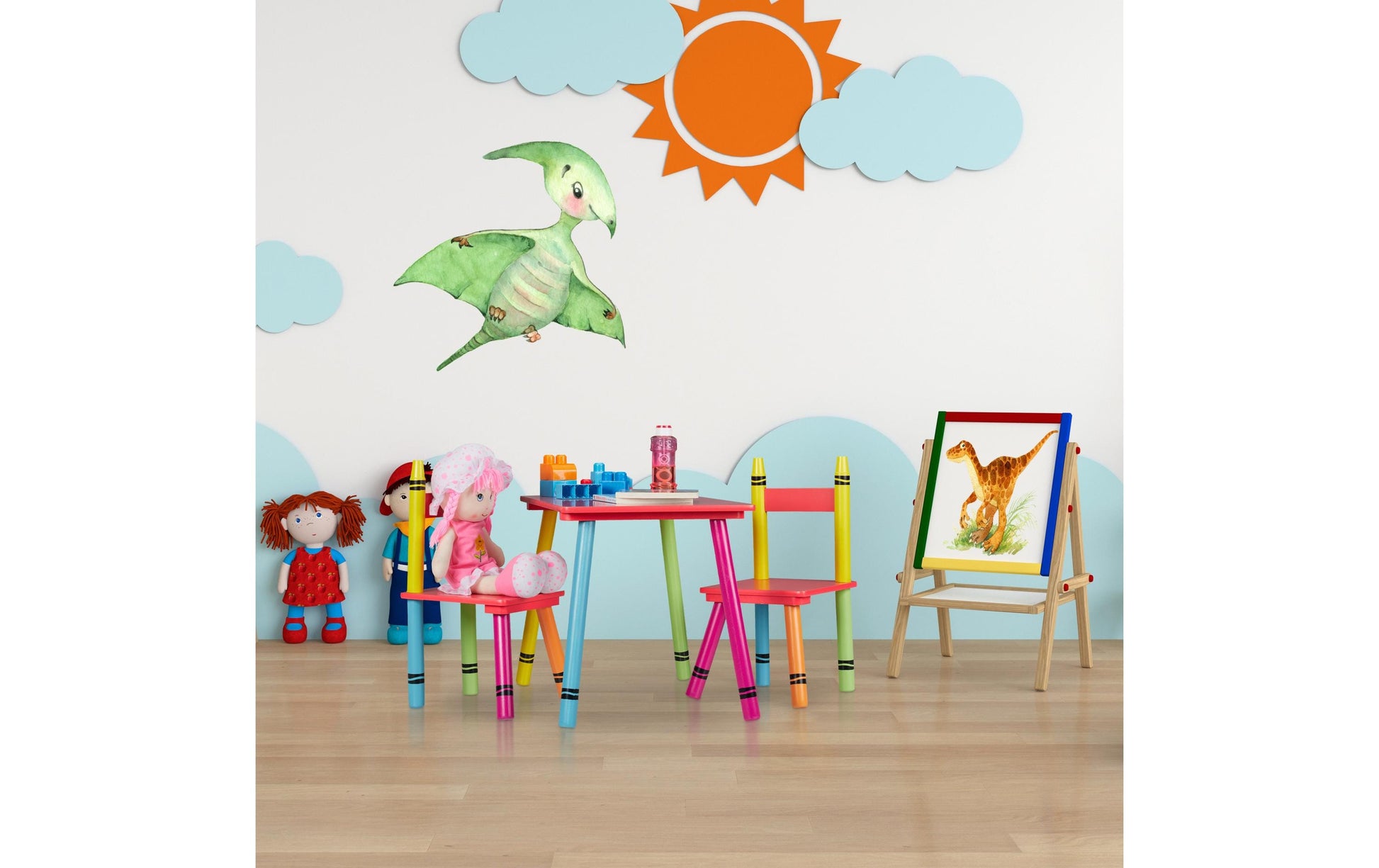 Relaxdays Kinderstuhl – 52 × 45,5 × 5 cm – Bambus – Mehrfarbig