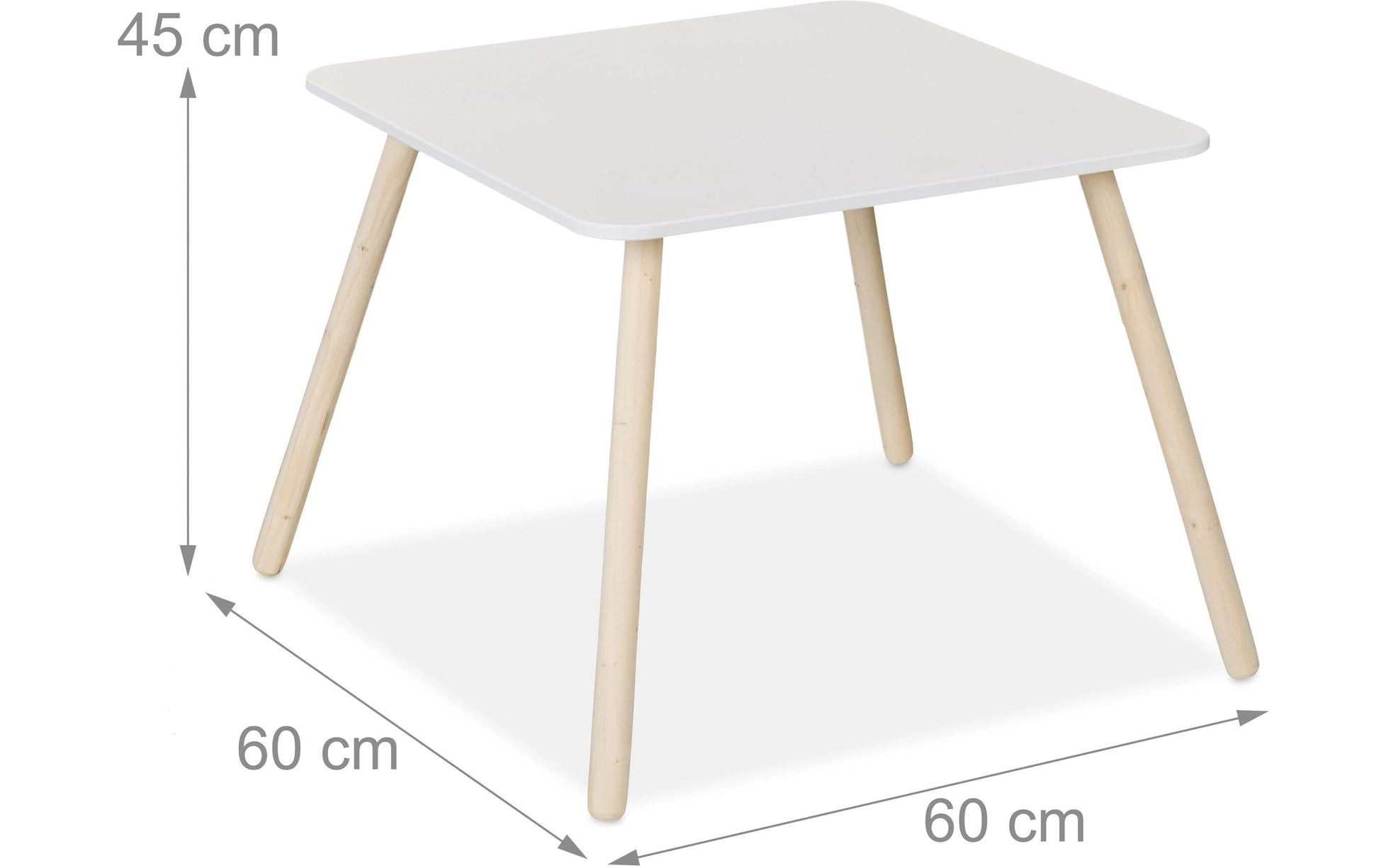 Relaxdays 3-teiliges Bistro-Set mit 2 Stühlen – MDF, Holz – Tisch 60 × 60 × 45 cm – für den Innenbereich