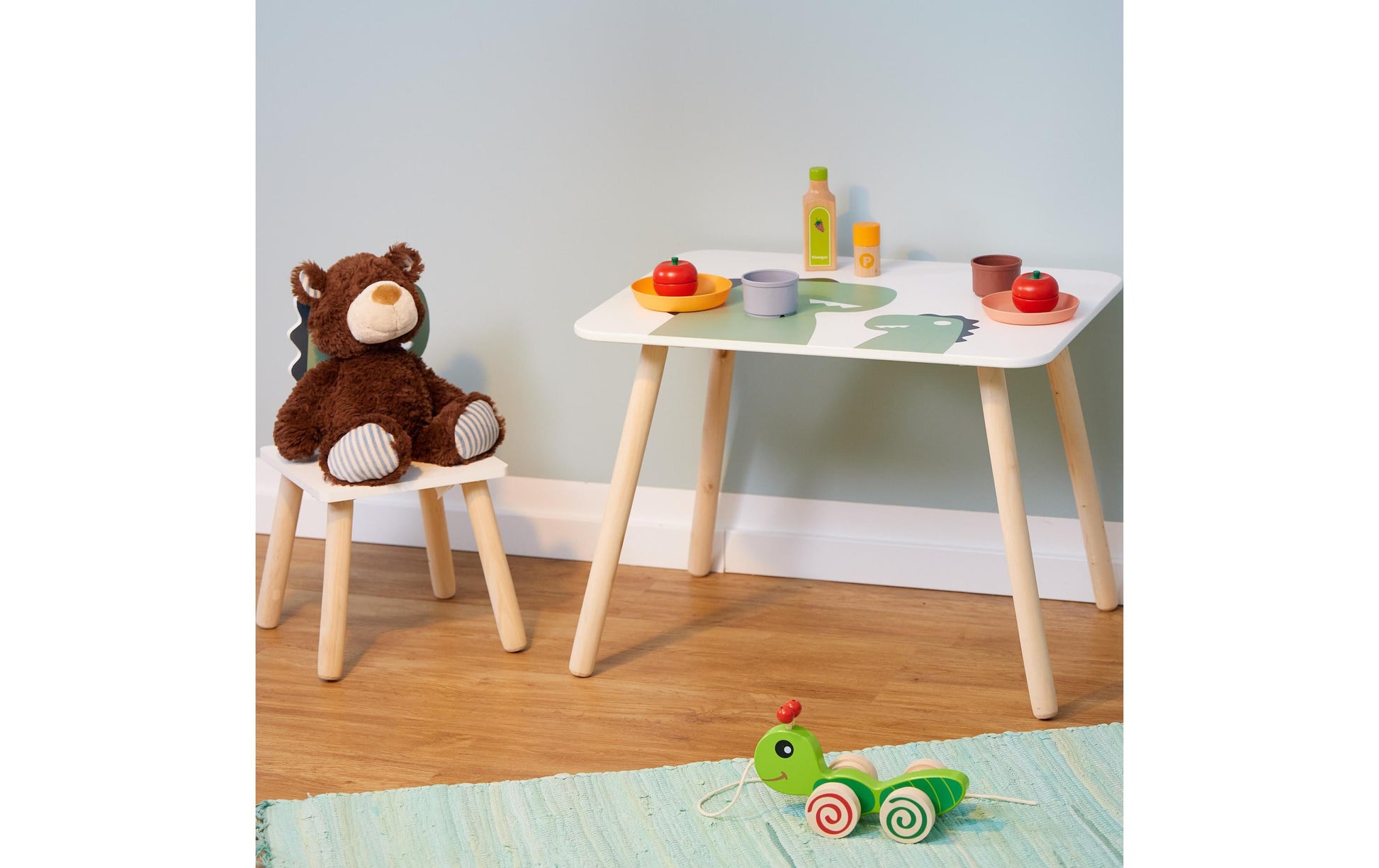 Relaxdays Kinderstuhl 10051025 – 25 × 25 × 47 cm – Spanplatte & Kiefernholz – Mehrfarbig