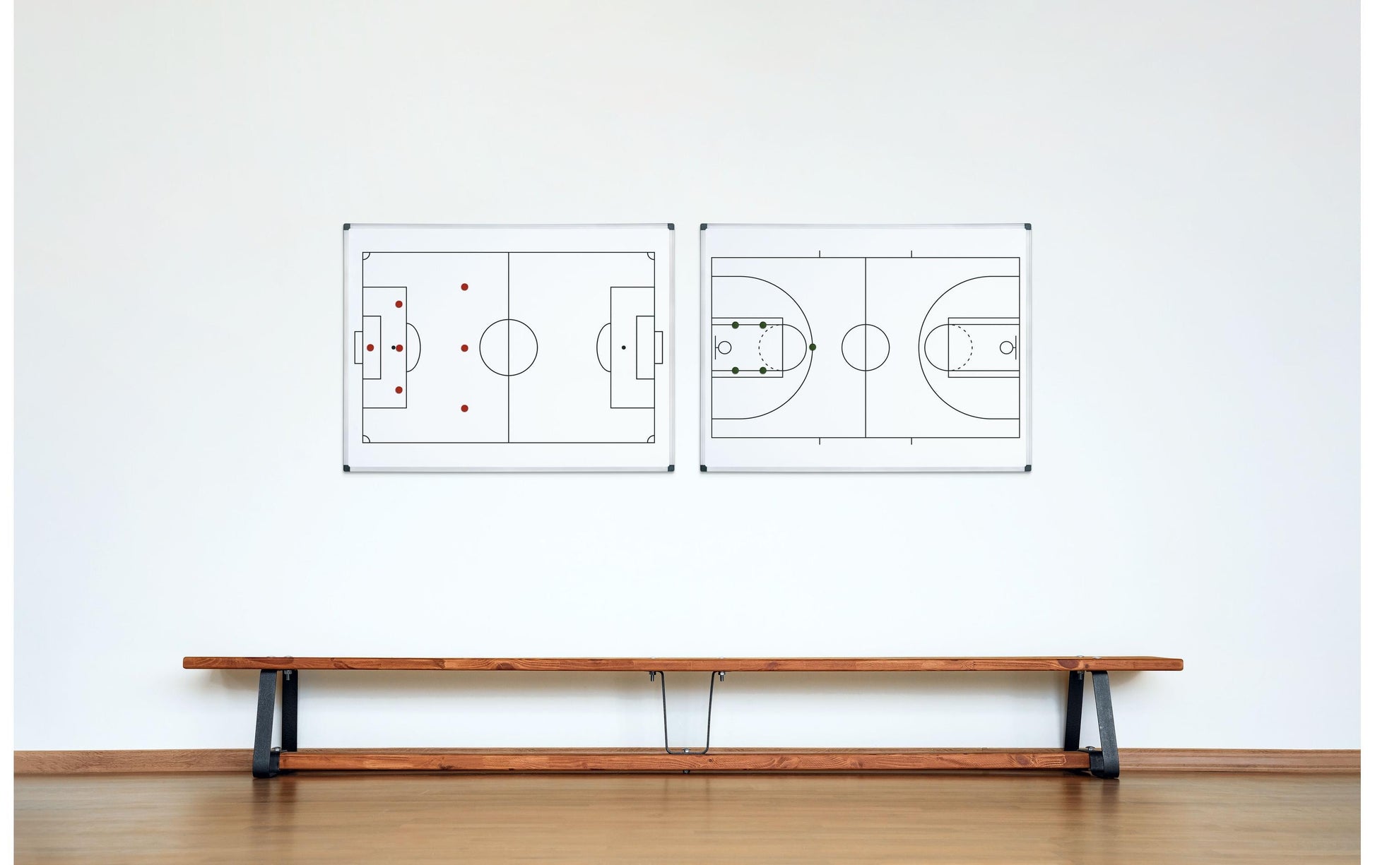Bi-Office Whiteboard – 90 × 60 cm, lackierter Stahl, magnetisch, Fussballfeld, Wandmontage