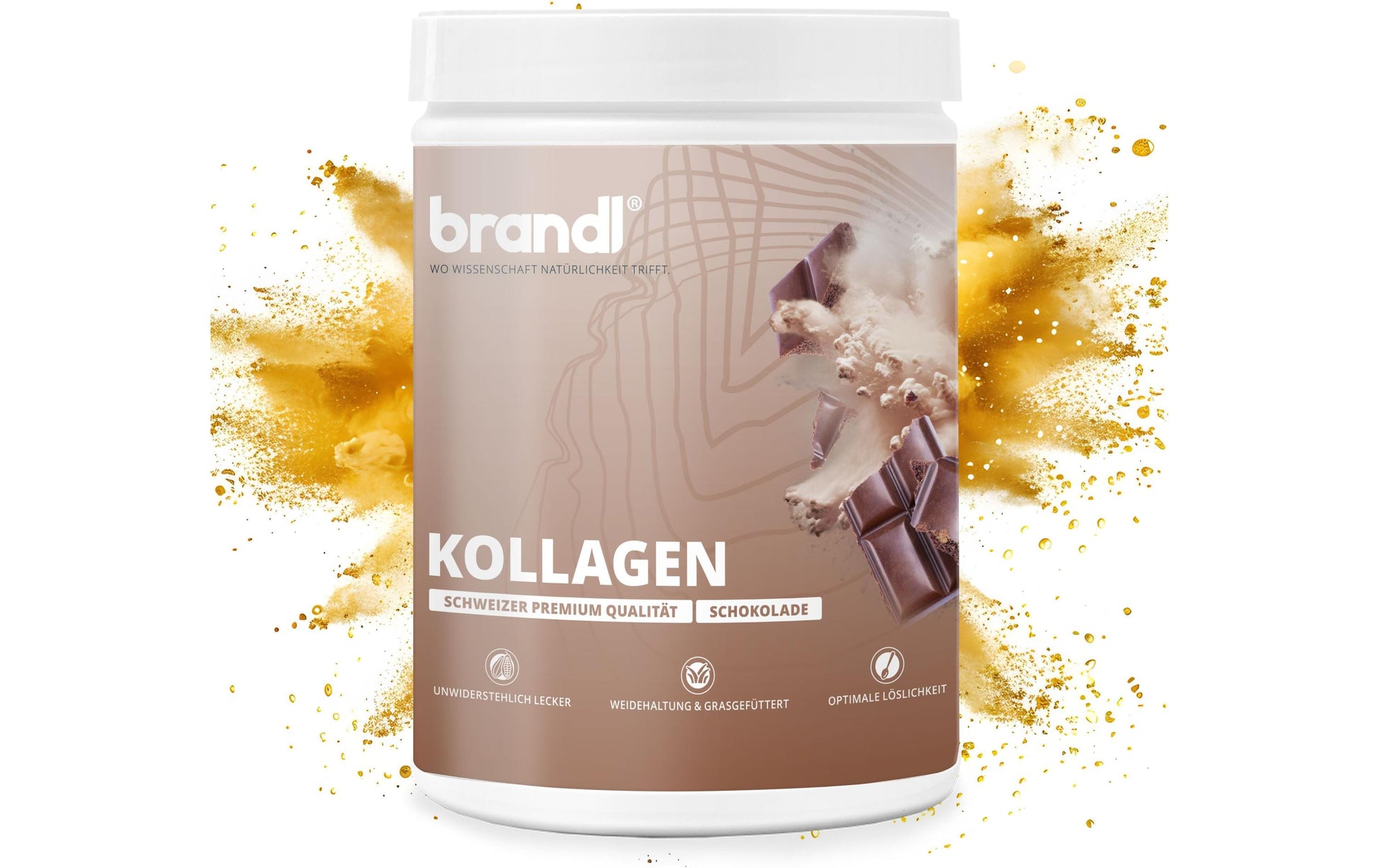 Brandl Nutrition Kollagen Pulver Schokolade – glutenfrei, laktosefrei