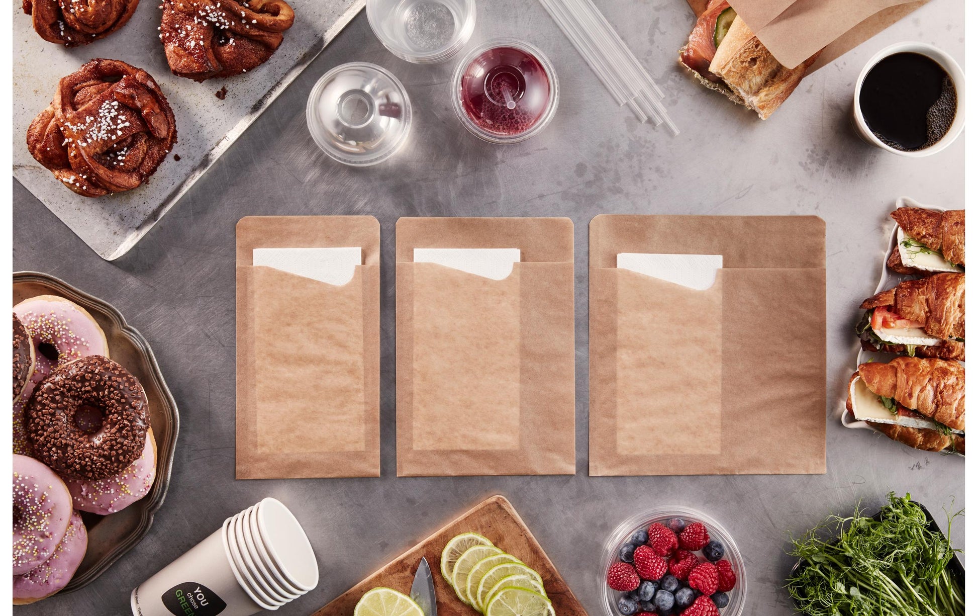 BioPak Servietten – 11,3 × 21 cm – Papier, braun – 350 Stk.