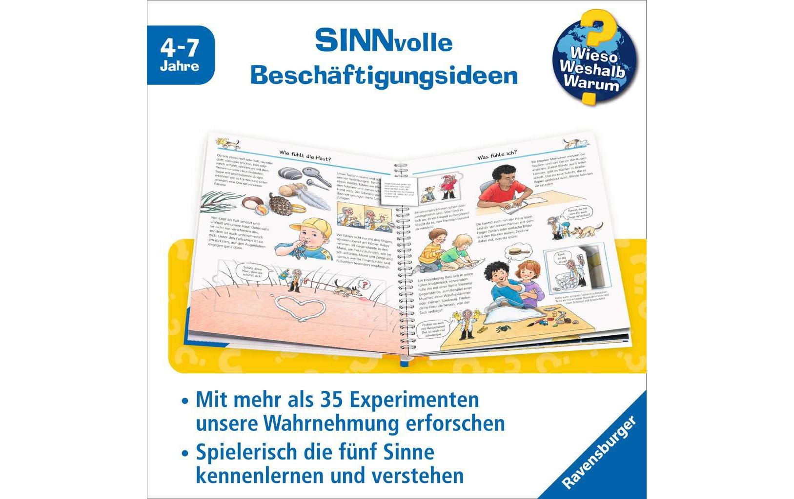 Ravensburger Buch – WWW: Experimentieren mit allen Sinnen, Spiralbindung, 16 Seiten, Deutsch, ab 4 Jahren