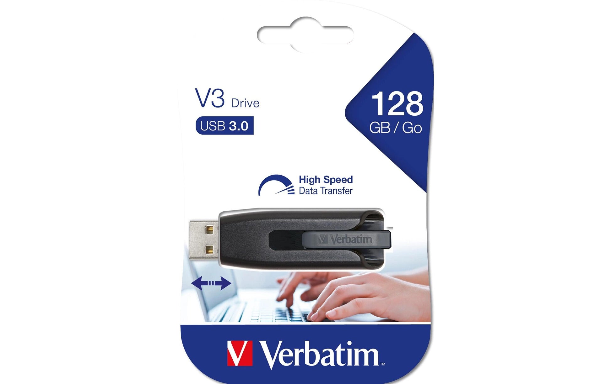 Verbatim V3 USB-Stick – 128 GB, USB 3.0, recyclingfähig
