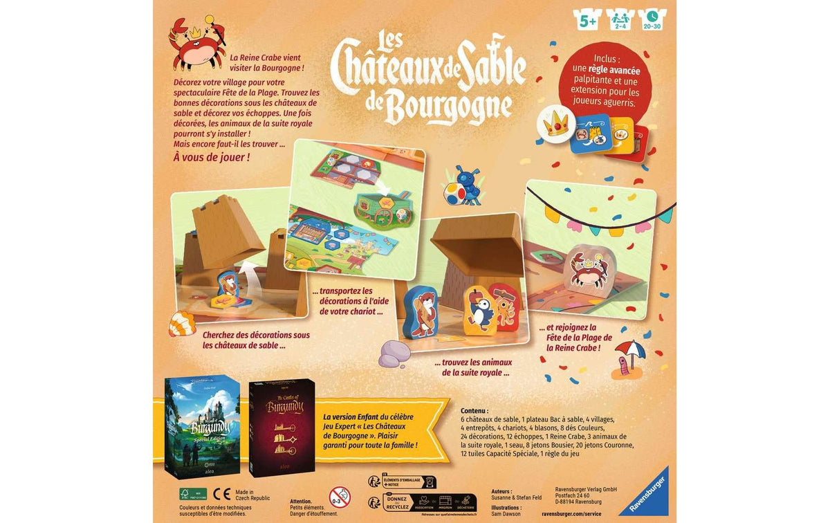 Ravensburger Sandcastles of Burgundy - Strategiespiel, 2-4 Spieler, ab 5 Jahren, 20 Min., FR