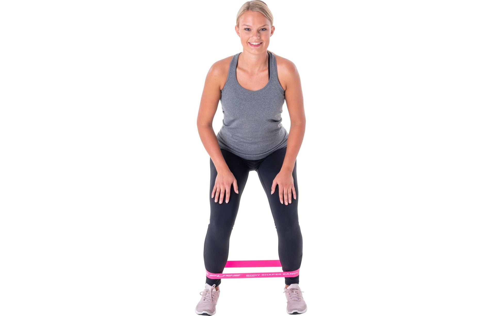 FTM – Fitnessband, leicht bis stark, 30 cm – Grau/Rosa/Lila, Latex – 3er-Set