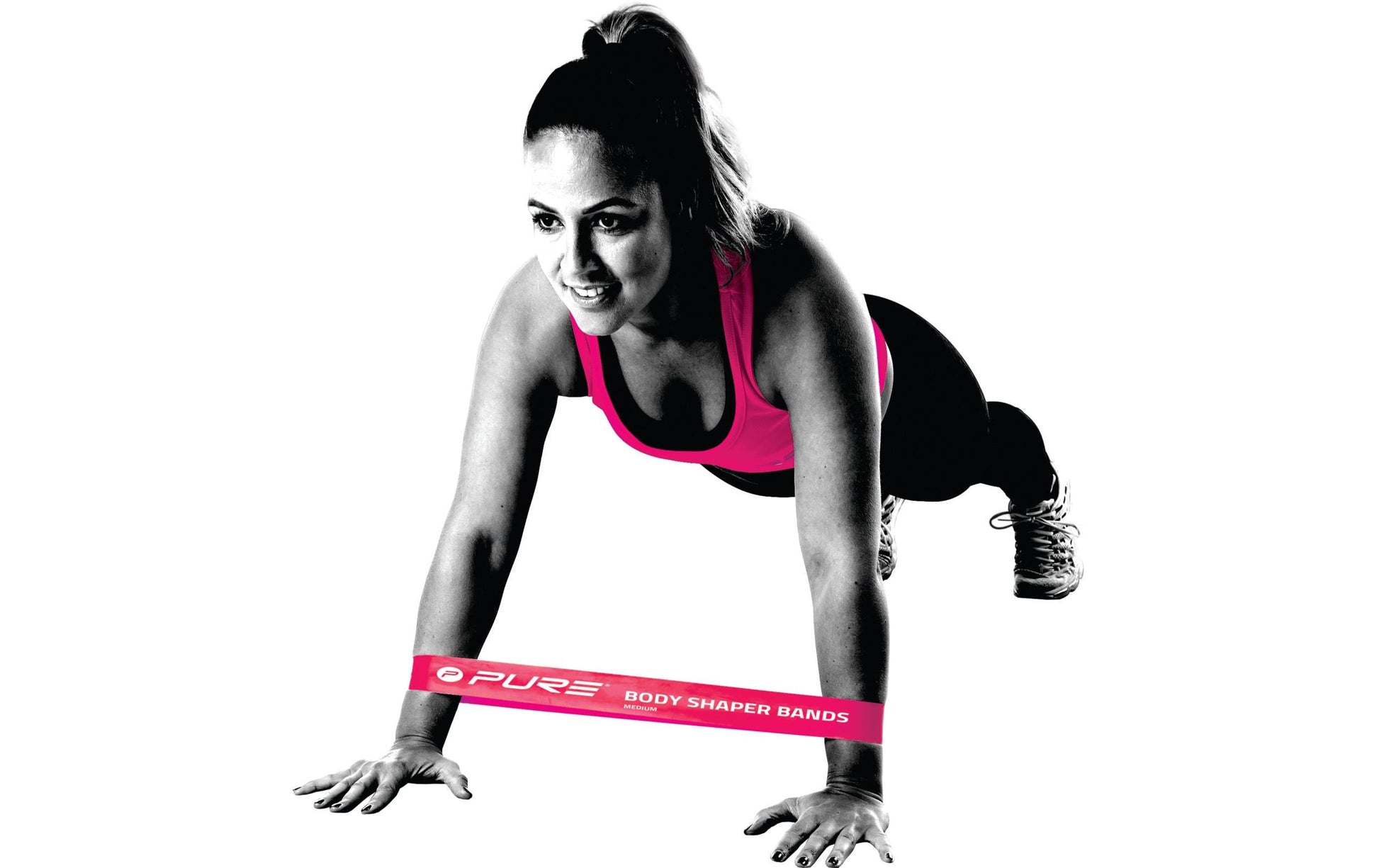 FTM – Fitnessband, leicht bis stark, 30 cm – Grau/Rosa/Lila, Latex – 3er-Set