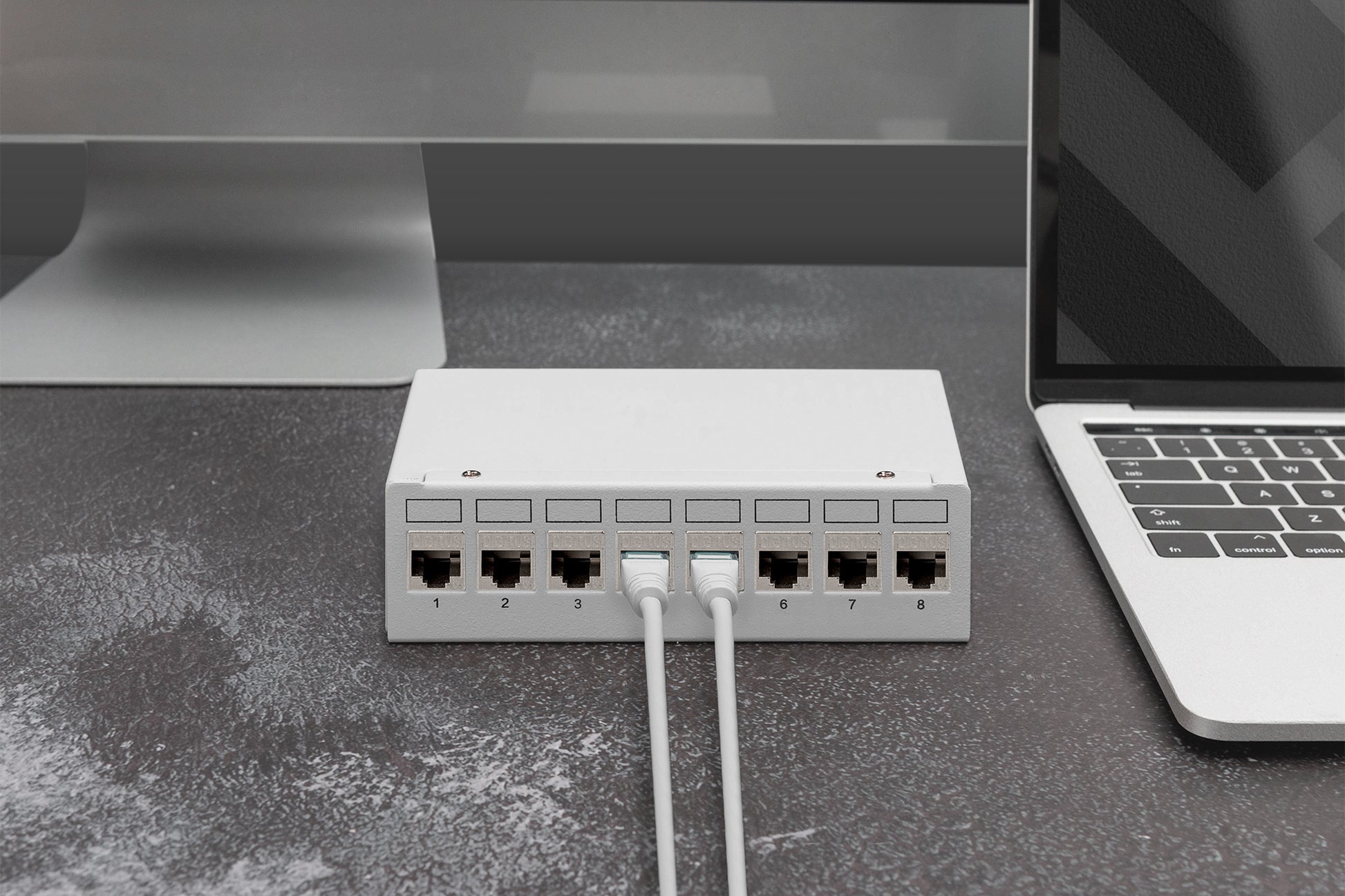 Digitus Keystone-Modul RJ-45 – Cat6a, 10GBase-T, geschirmt, flach, silber, 8er-Pack