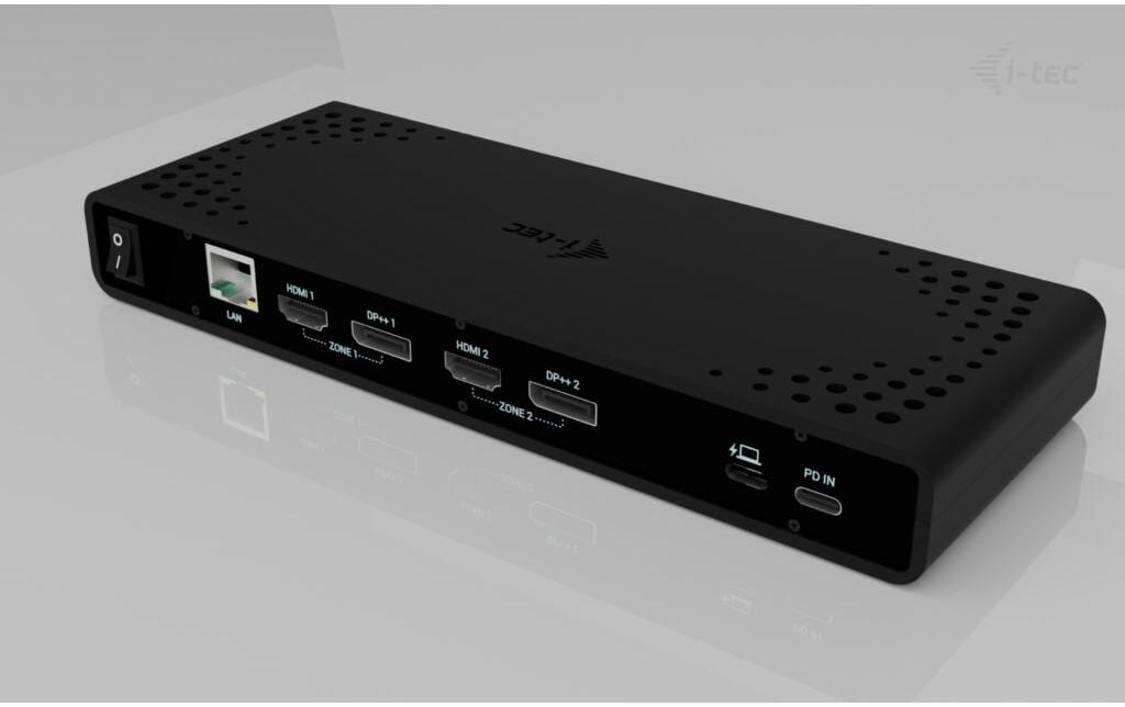 I-TEC Uni Dual 4K Dockingstation – USB-C, 2× DP, 2× HDMI, 4× USB-A, 85 W PD, GbE, für Windows/Mac