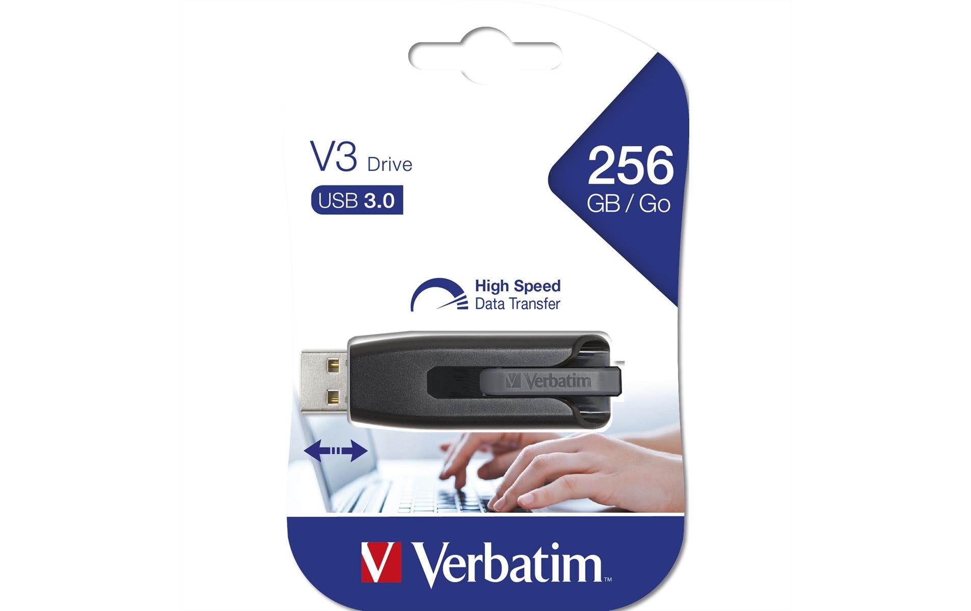 Verbatim USB-Stick – 256 GB, USB 3.0, schwarz
