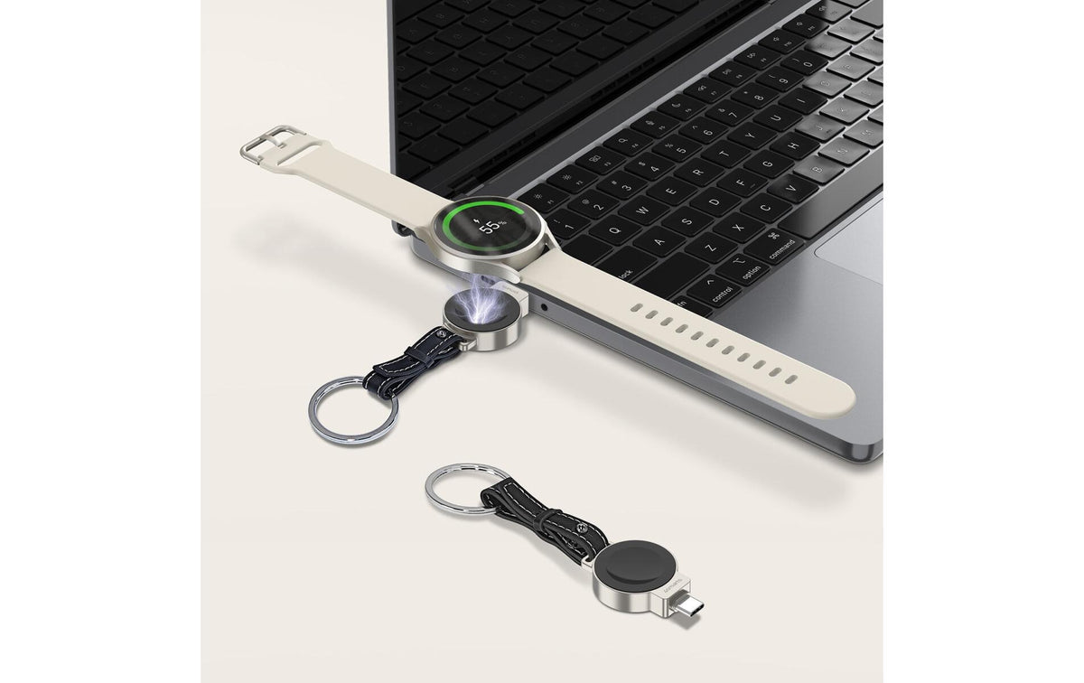 4smarts Kabelloses Ladegerät 2,5 W – Qi – für Samsung Galaxy Watch (Serie 3–7, u. a.)