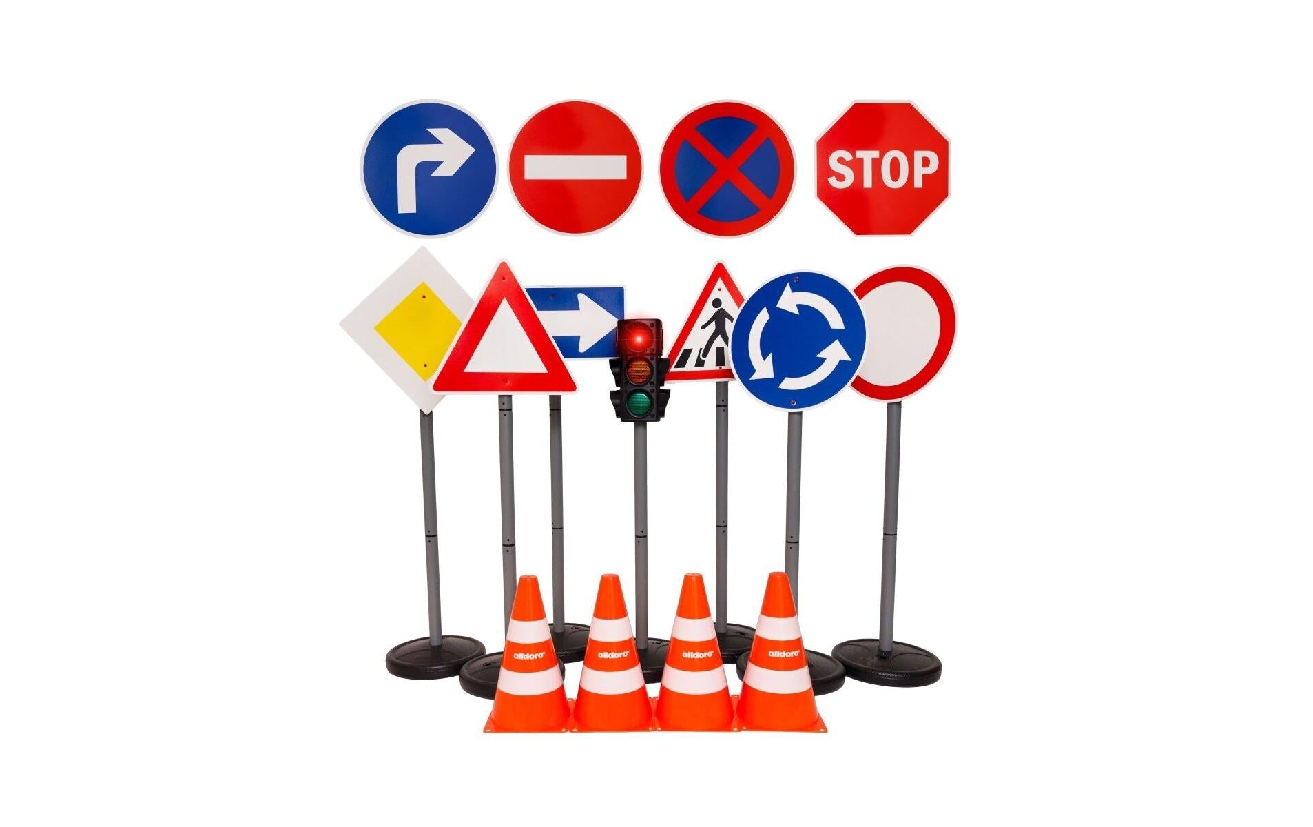 alldoro Verkehrsset – 21-teilig – 75 cm hoch – ab 3 Jahren – mehrfarbig