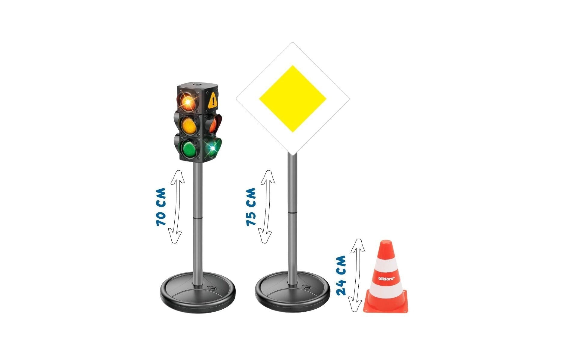 alldoro Verkehrsset – 21-teilig – 75 cm hoch – ab 3 Jahren – mehrfarbig