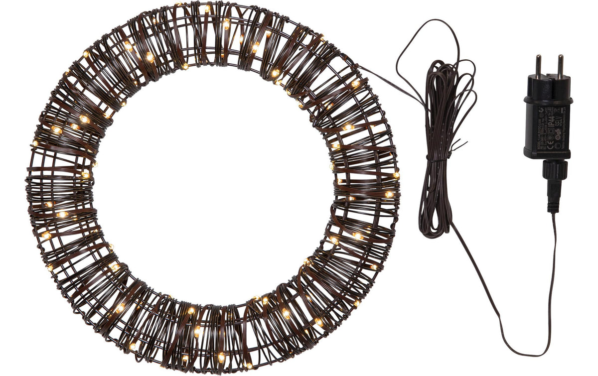 Star Trading LED-Lichterkranz – für Aussen – 40 cm – Metall & Kunststoff, Braun