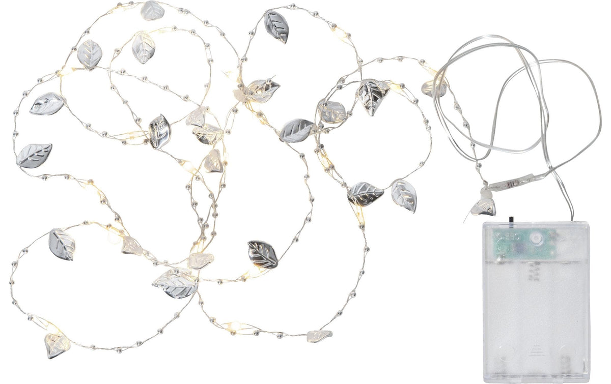 Star Trading Lichterkette Dew Drop 729-04 – 2 m, 0,32 W, Warmweiss, Timer, Batteriebetrieb, Silber