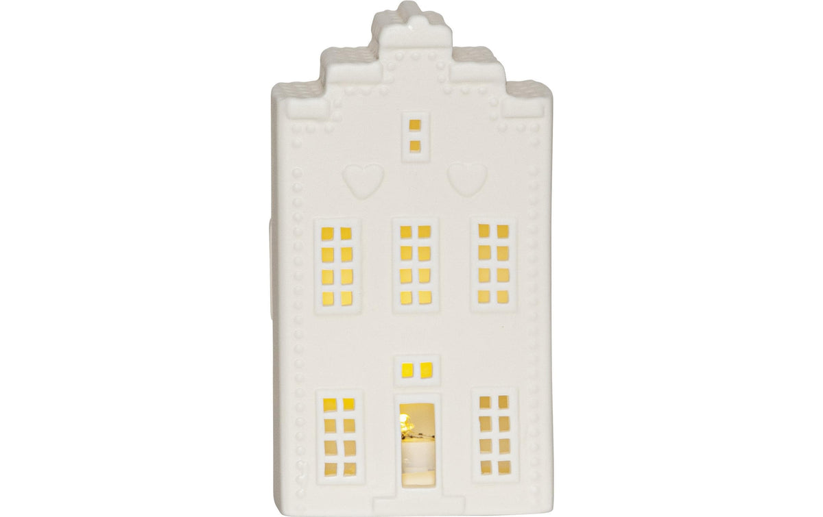 Star Trading Tischleuchte VINTER – 8,5 × 6 × 16 cm, 0,08 W, Warmweiss, Batteriebetrieb (LR44), Timer, Weiss