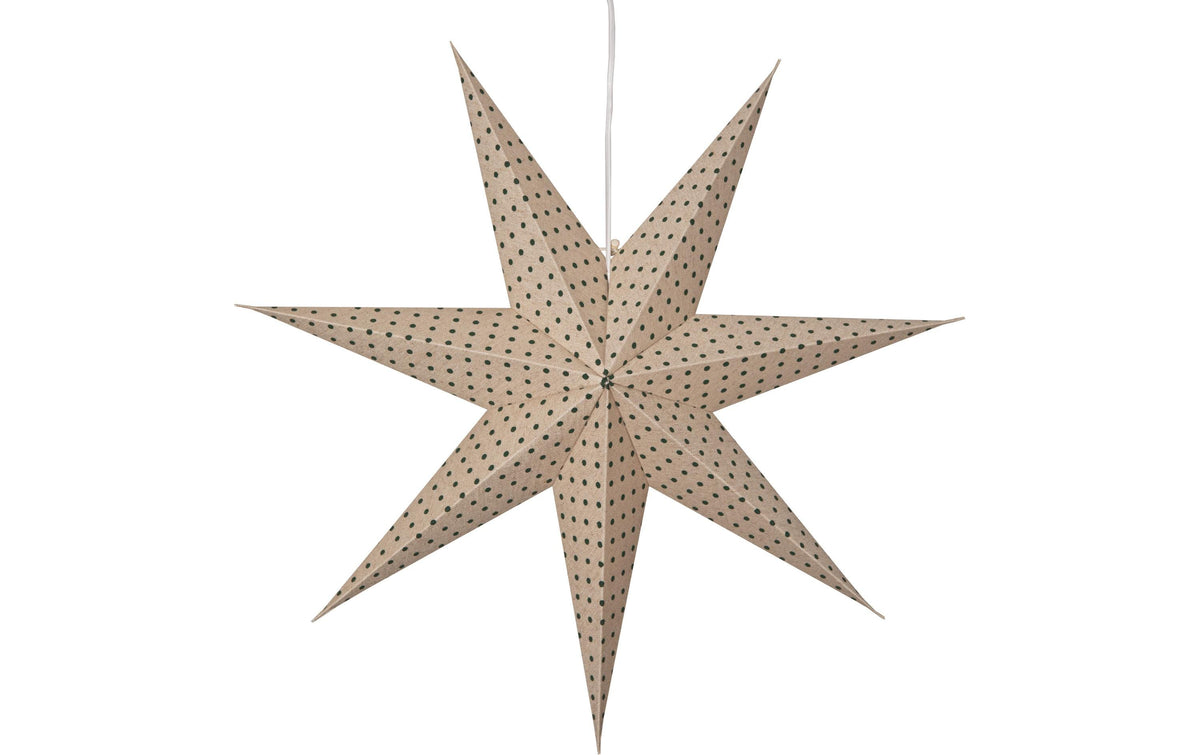 Star Trading Deckenleuchte Papierstern – 60 × 16 × 60 cm, 25 W, Warmweiss, Papier, exkl. E14, Beige