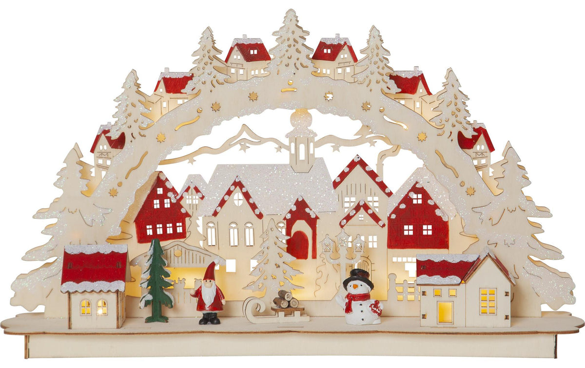 Star Trading Kerzenleuchter Rosenheim – 46 × 12 × 27 cm, 0,6 W, Warmweiss, Timer 6h/18h