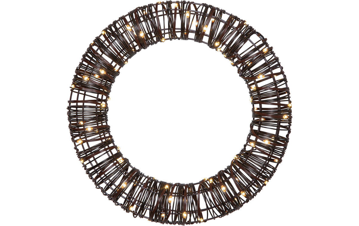 Star Trading LED-Lichterkranz – für Aussen – 40 cm – Metall & Kunststoff, Braun