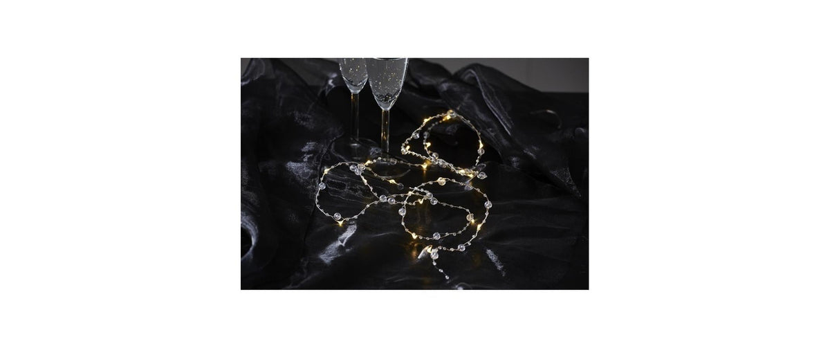 Star Trading Lichterkette Dew Drop Pearl – 1,9 m, 0,5 W, Warmweiss, Batteriebetrieb, Timer, Transparent