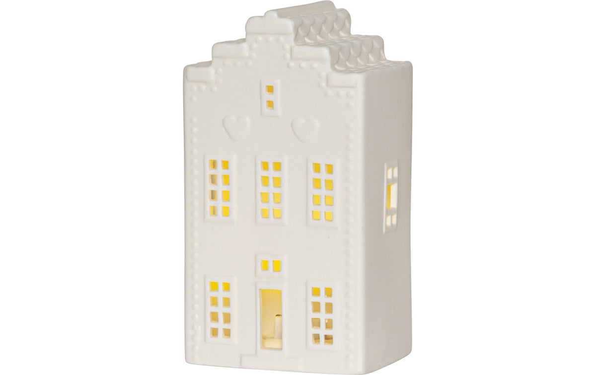 Star Trading Tischleuchte VINTER – 8,5 × 6 × 16 cm, 0,08 W, Warmweiss, Batteriebetrieb (LR44), Timer, Weiss