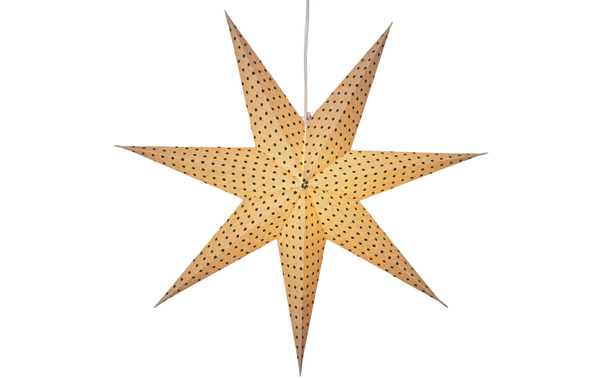 Star Trading Deckenleuchte Papierstern – 60 × 16 × 60 cm, 25 W, Warmweiss, Papier, exkl. E14, Beige