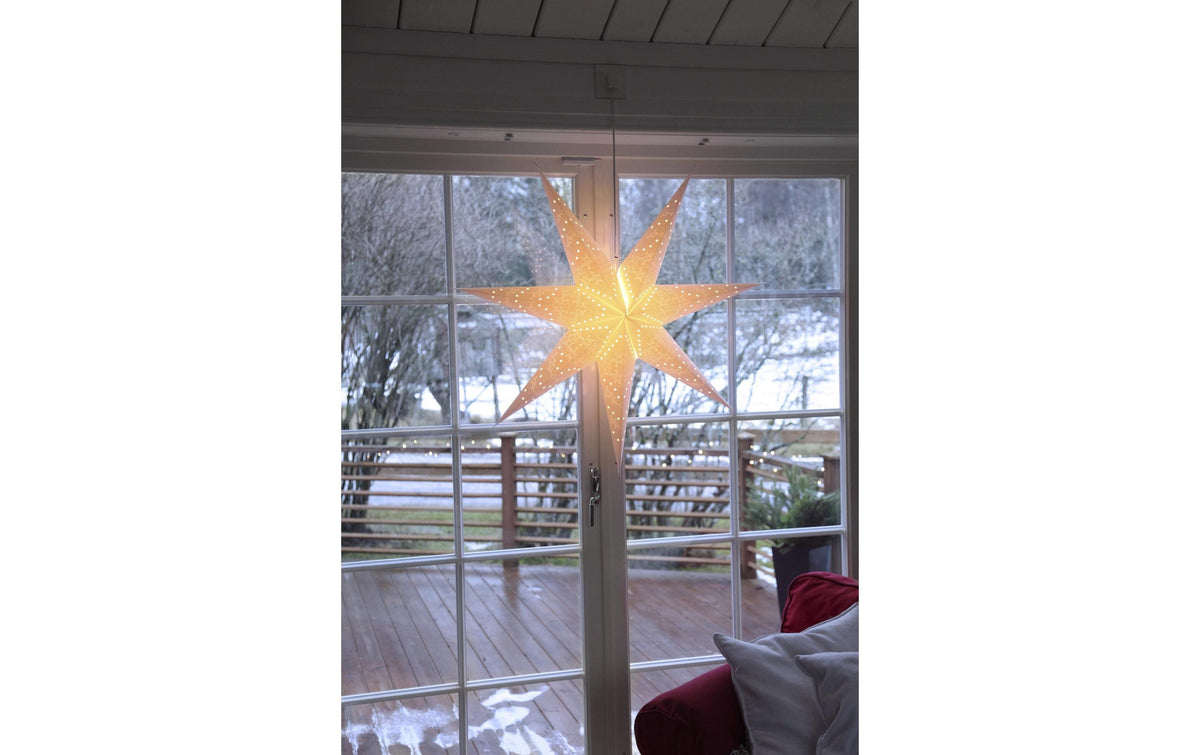 Star Trading Deckenleuchte Papierstern Sensy – Ø 100 cm, Gold, E14-Fassung, Leuchtmittel exkl.