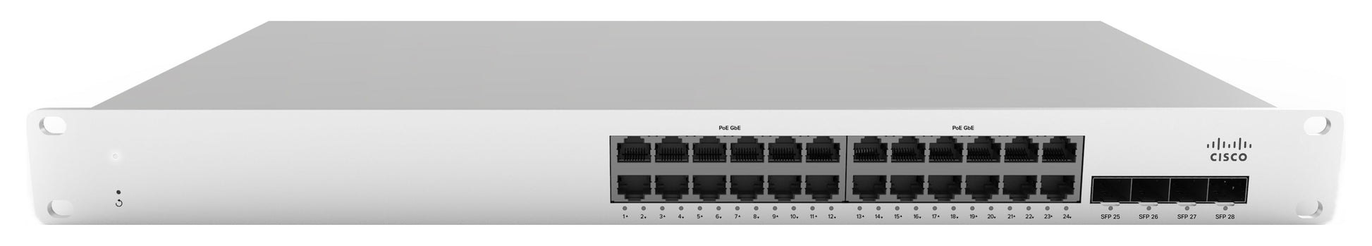 Cisco Meraki MS210-24P – Managed L2 Switch – 24× 1G, 4× SFP, PoE+, PoE-Budget 370 W, 1U