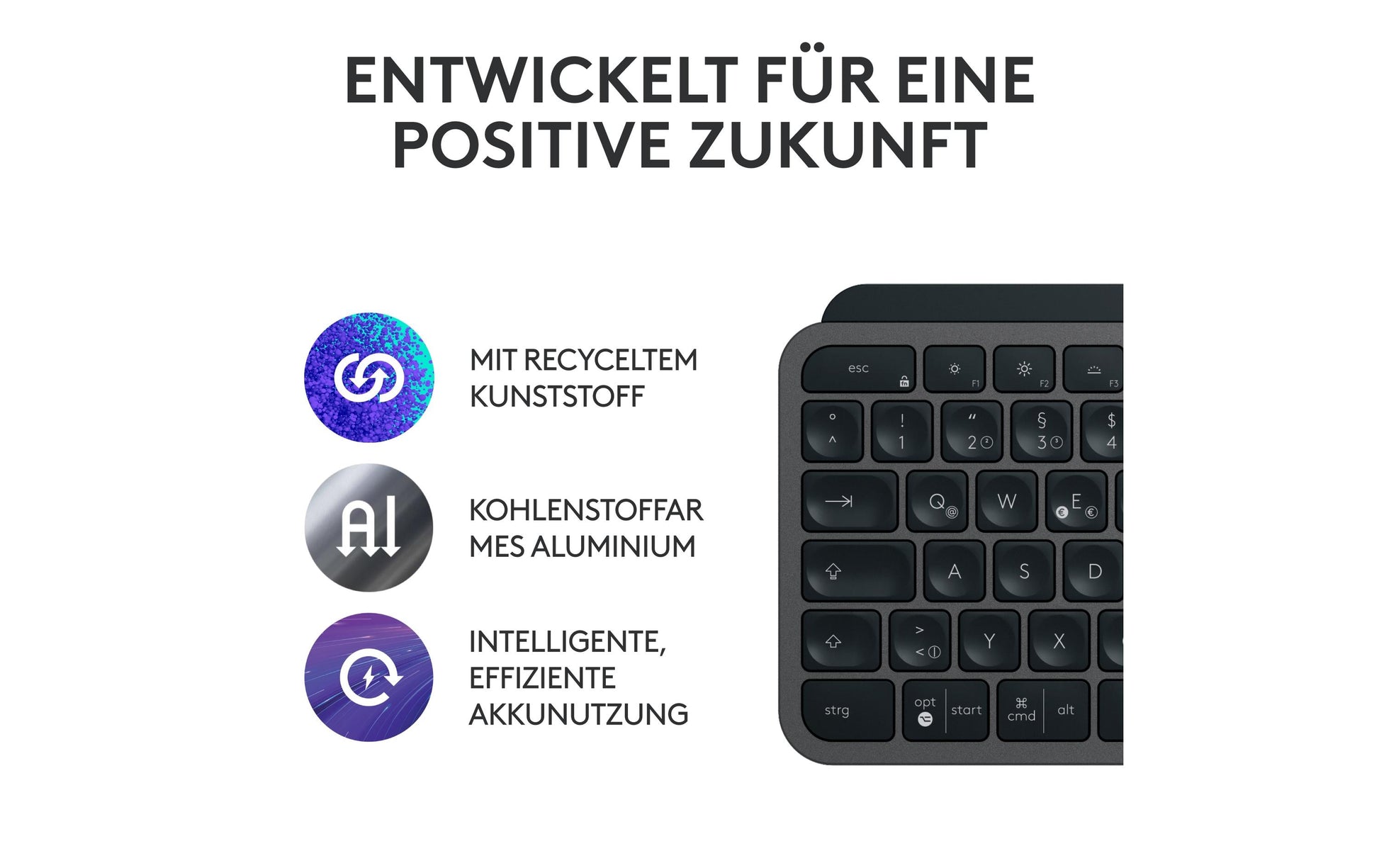 Logitech MX Keys S Combo – Tastatur- und Maus-Set – Bluetooth & 2,4 GHz – Scherenmechanik – Beleuchtet – QWERTZ (DE)