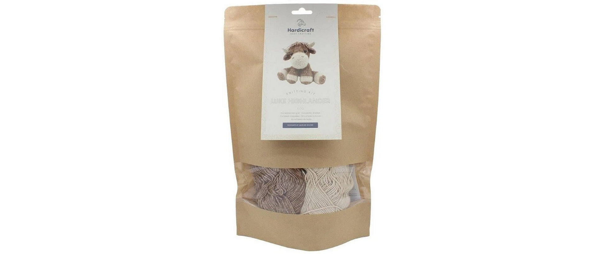 Hardicraft Strickset – Hochlandrind Luke – ca. 21 cm – Braun, Beige