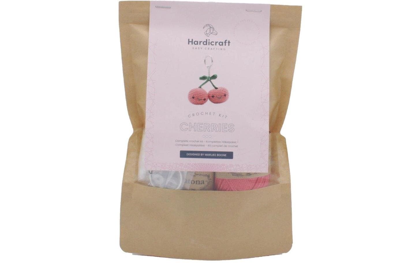 Hardicraft HC-40MB00 Häkelset Schlüsselanhänger Kirschen – 8 cm, Grün, Rot