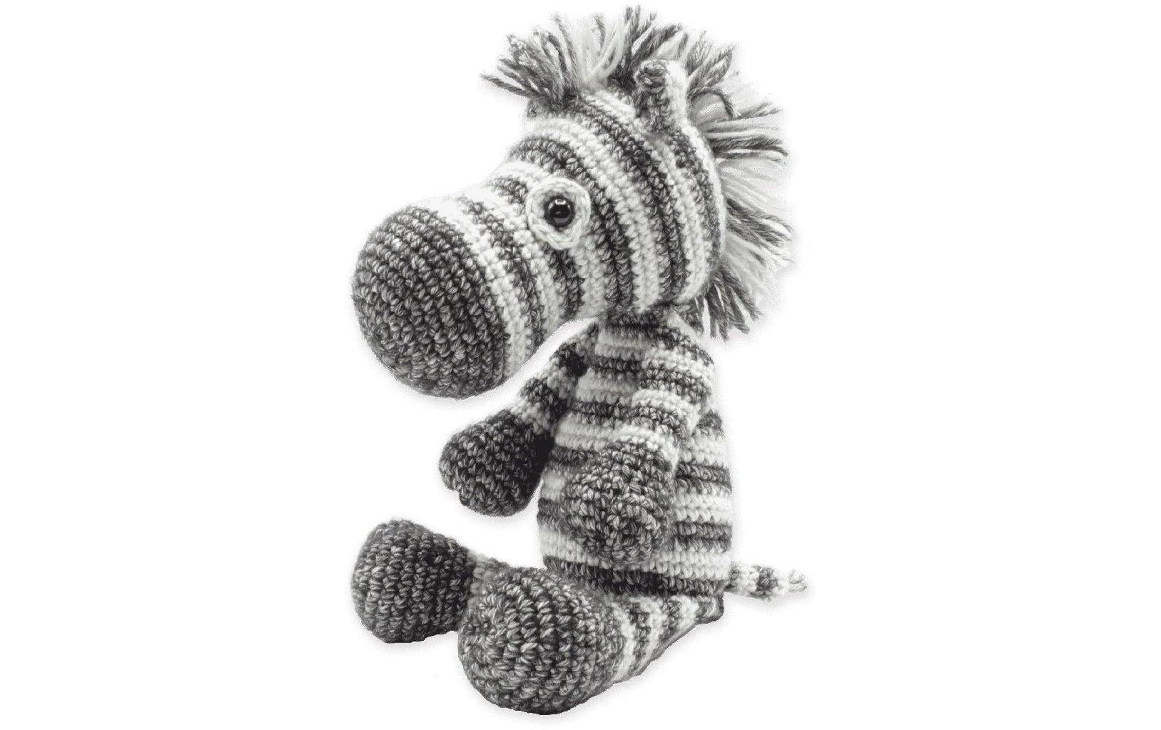 Hardicraft Häkelset Zebra Dirk – 20 cm, Grau