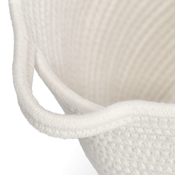 Zeller Present Aufbewahrungskorb (mit Griff) – Baumwolle/Polyester – Weiss – Ø 320 × H 280 mm