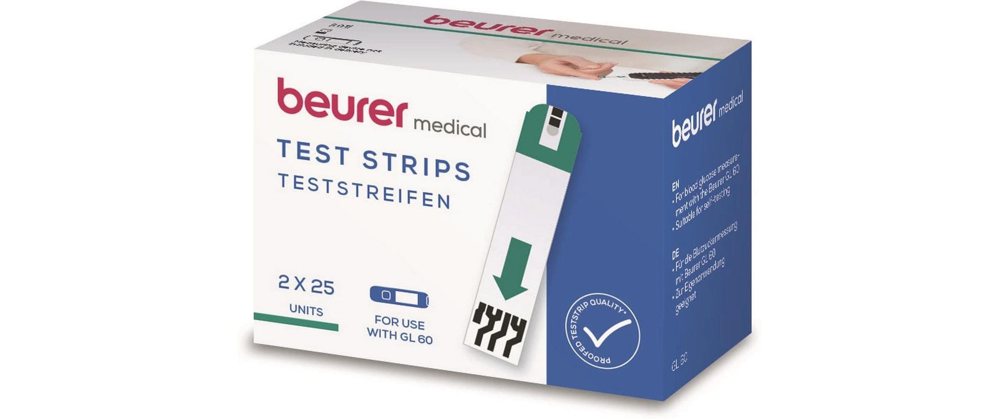 Beurer Teststreifen – für Blutzuckermessgerät GL 60 – 50 Stk
