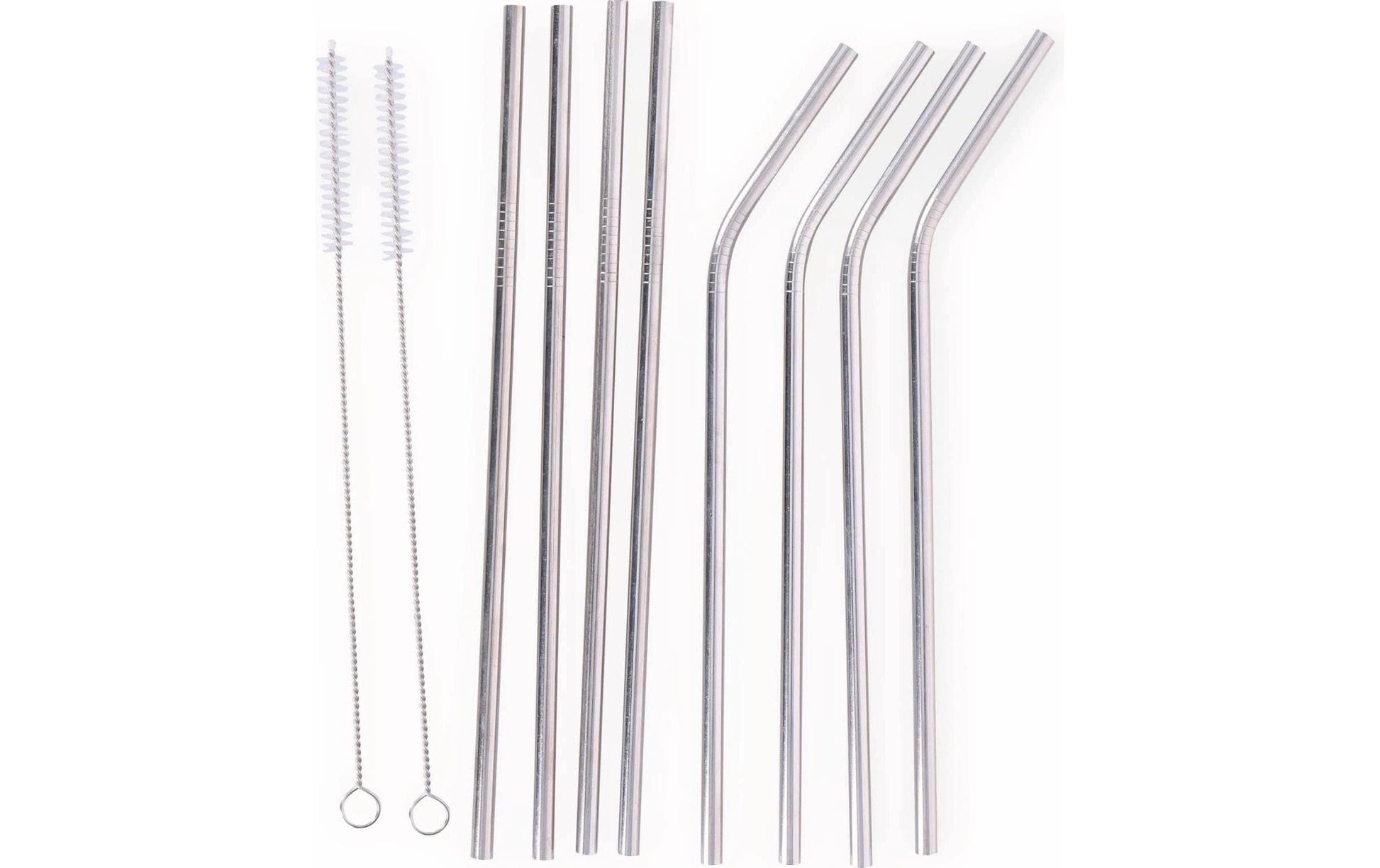 Alpina Trinkhalme – Edelstahl, Ø 0,5 cm, 21 cm, 8 Stk., inkl. 2 Bürsten