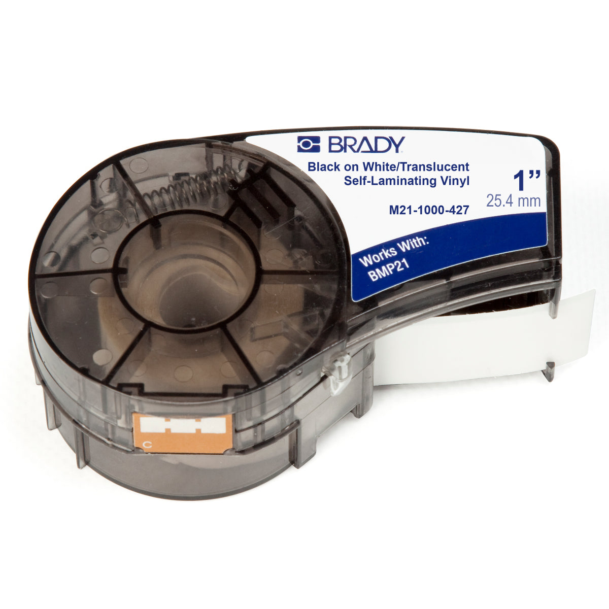 Brady BMP21-LAB Schriftband – weiss – Vinyl, matt, selbstlaminierend – für Brady BMP21/M210/M211