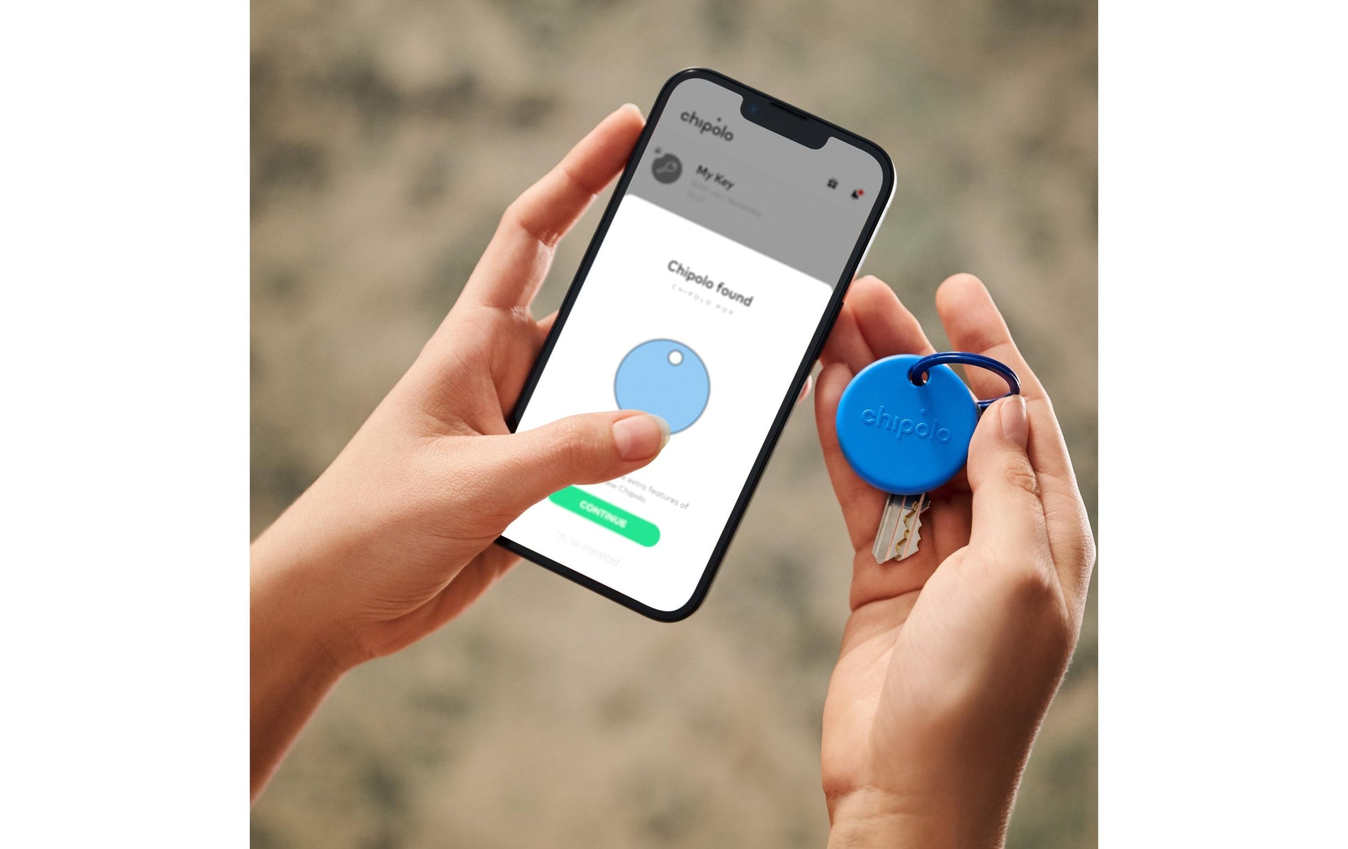 Chipolo POP – Bluetooth-Tracker – für Apple Wo ist?, Android, iOS – IP55, 90 m Reichweite – Blau