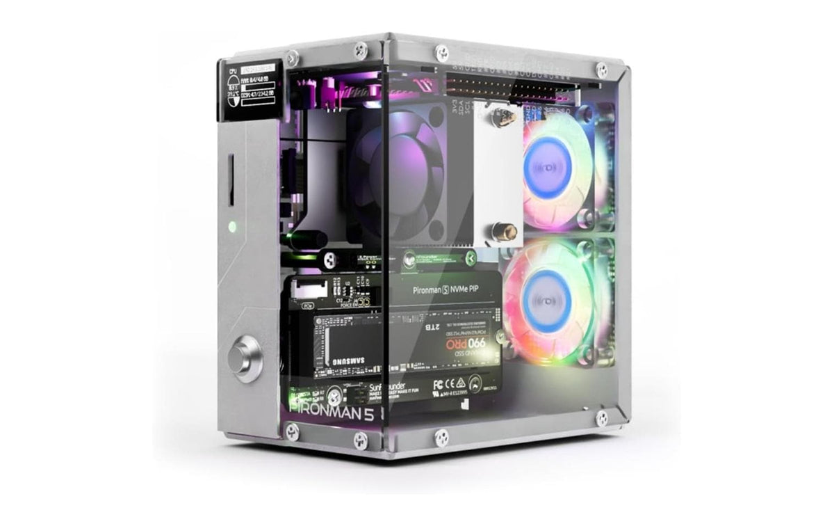 Raspberry Pi PIRONMAN5 Gehäuse für Raspberry Pi 5 – Transparent