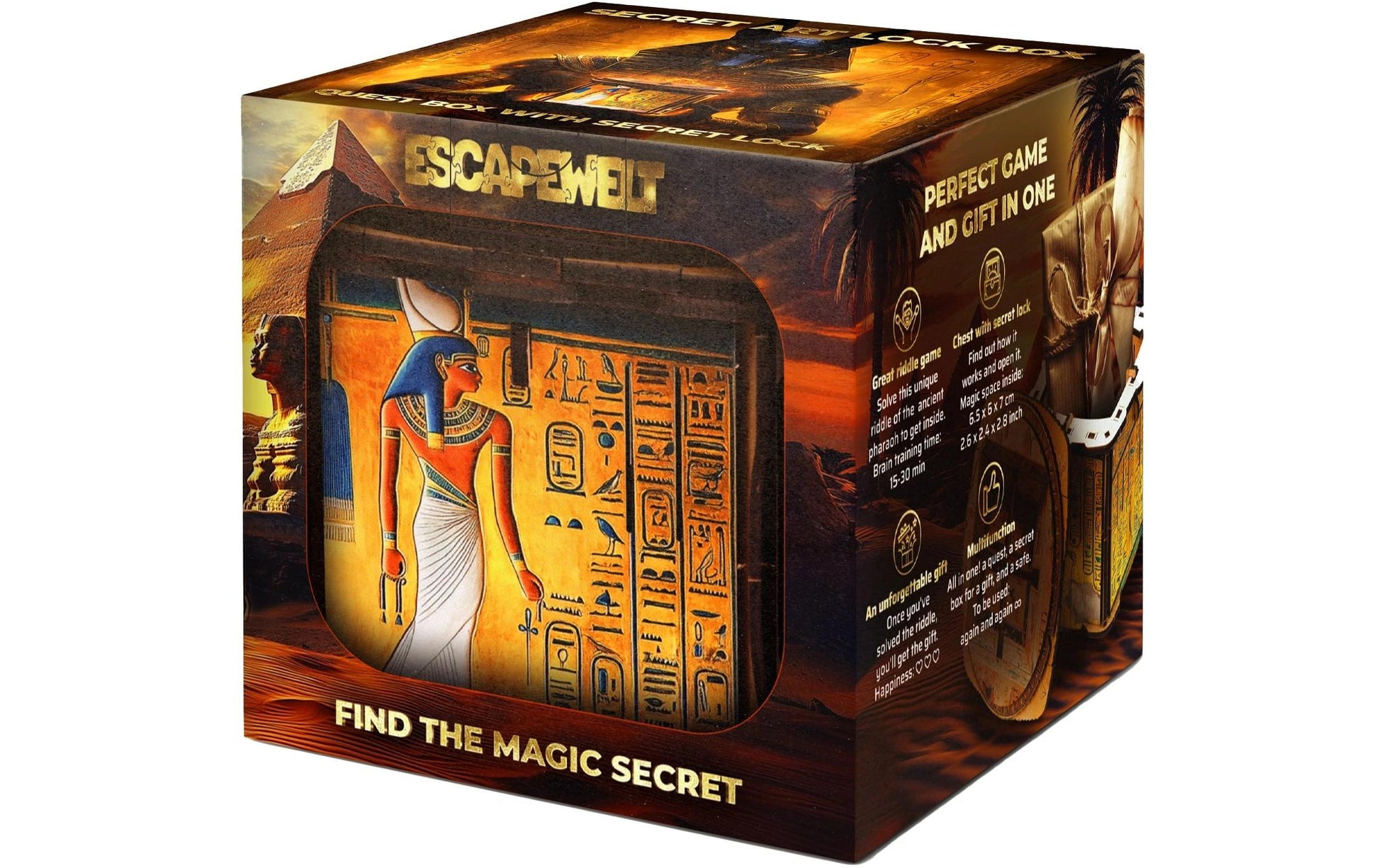 EscapeWelt Art Secret Box The Lock – Knobelbox, 1–2 Spieler, ab 14 Jahren, DE/EN/FR