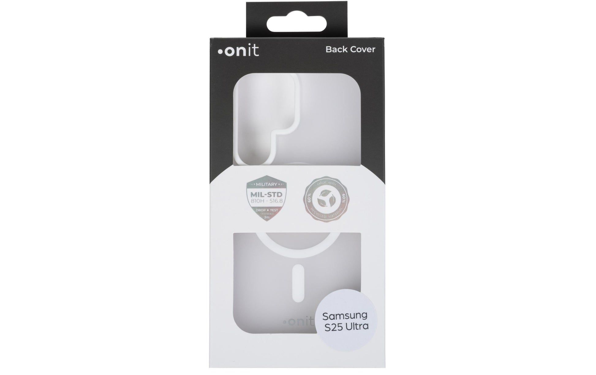 ONIT Mill.Std. Backcover – für Samsung Galaxy S25 Ultra, MagSafe, PC+TPE+TPU, Weiss matt, bis 3 m Sturzsicher