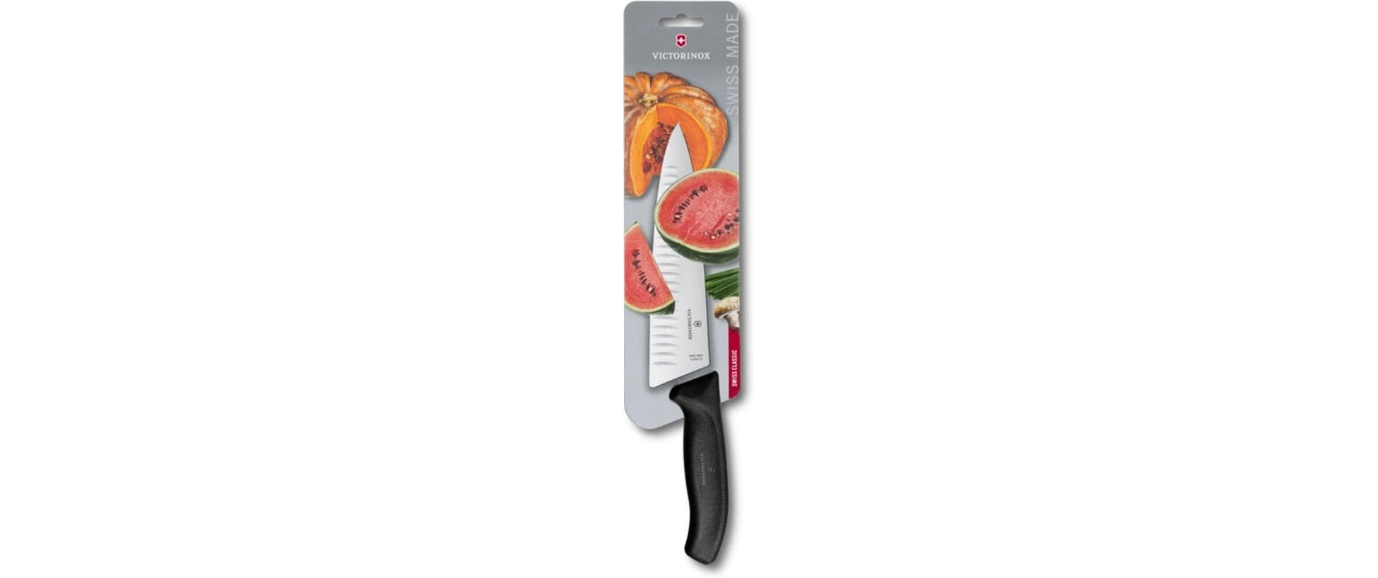 Victorinox Kochmesser – Edelstahl, Kullenschliff, 34,4 cm, Schwarz, 1 Stk.