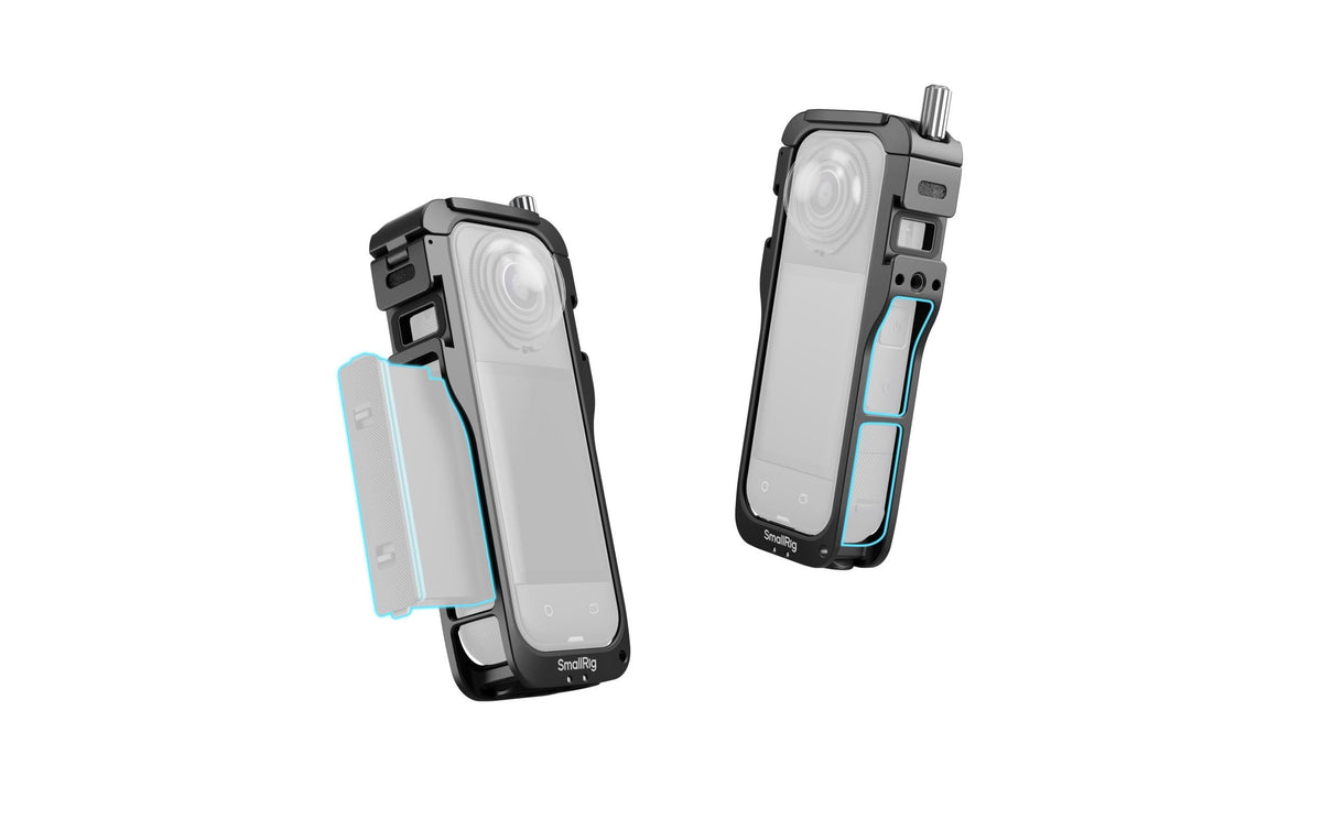 SmallRig 5195 Cage – für Insta360 X5 – Aluminium, Schwarz – 60,6 × 26,6 × 146,6 mm – 1/4″